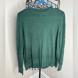 Banana Republic Silk Cashmere Crew Neck Sweater Women’s L Green Long Sleeve